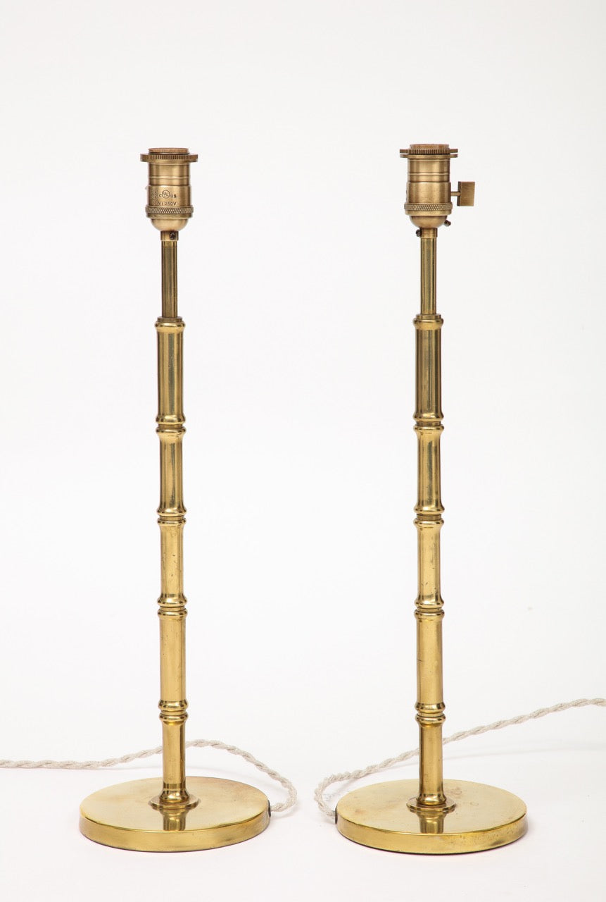 Pair of French Baguès-Style Brass Table Lamps, 1960s