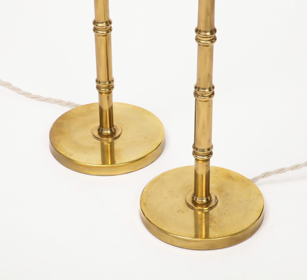 Pair of French Baguès-Style Brass Table Lamps, 1960s