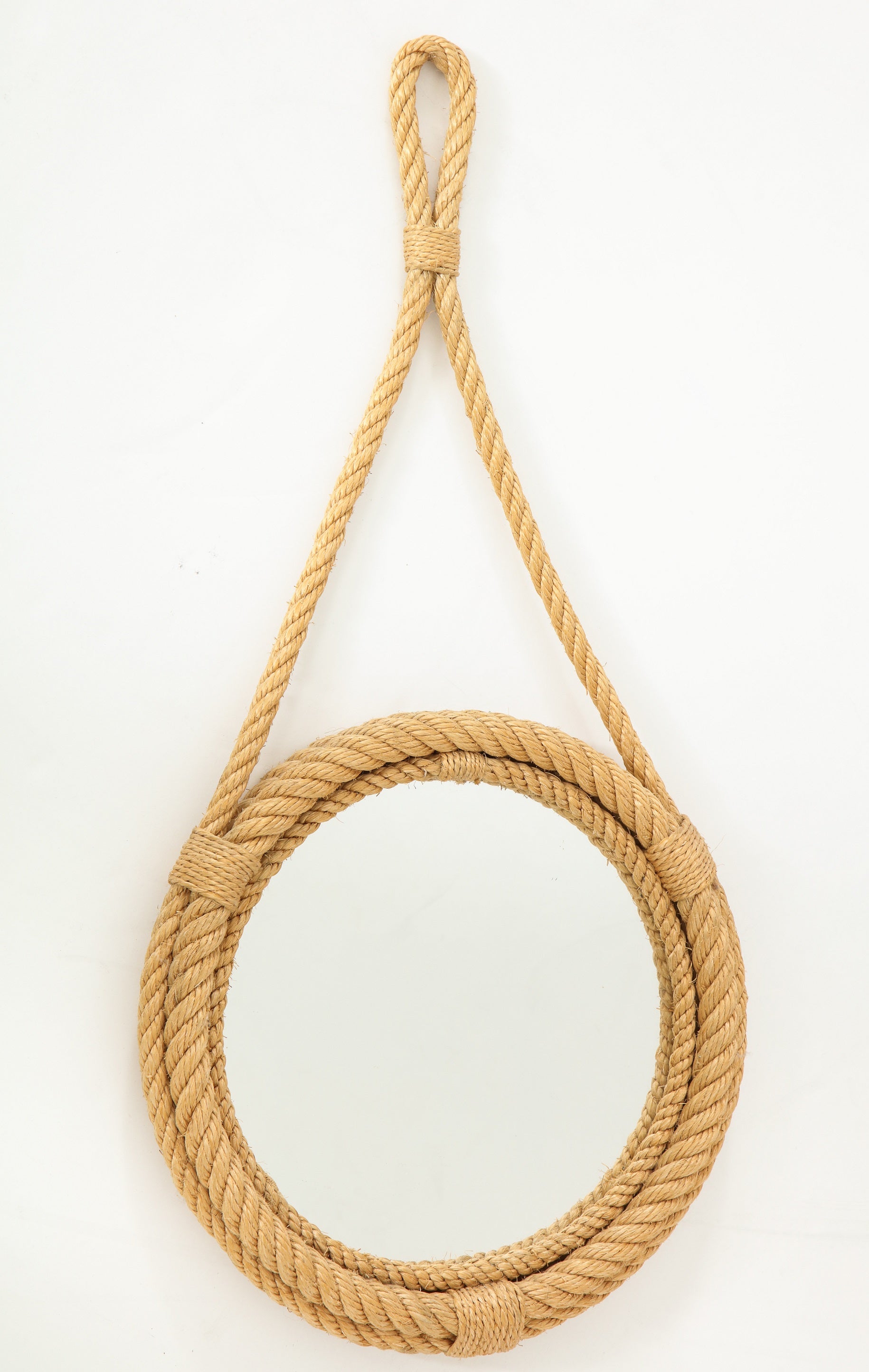 Petite Rope Wall Mirror by Audoux Minnet, France, 1960s