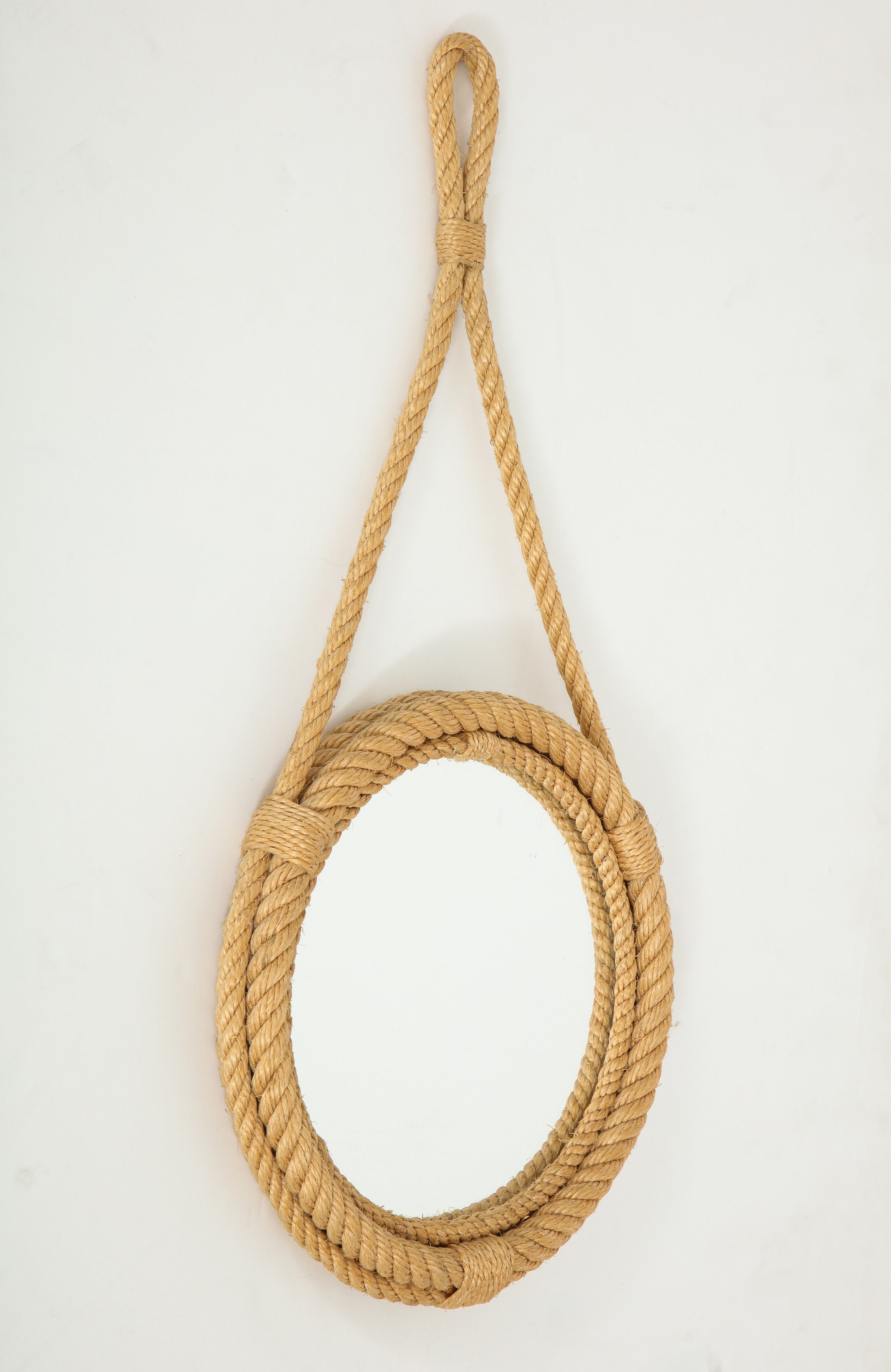 Petite Rope Wall Mirror by Audoux Minnet, France, 1960s