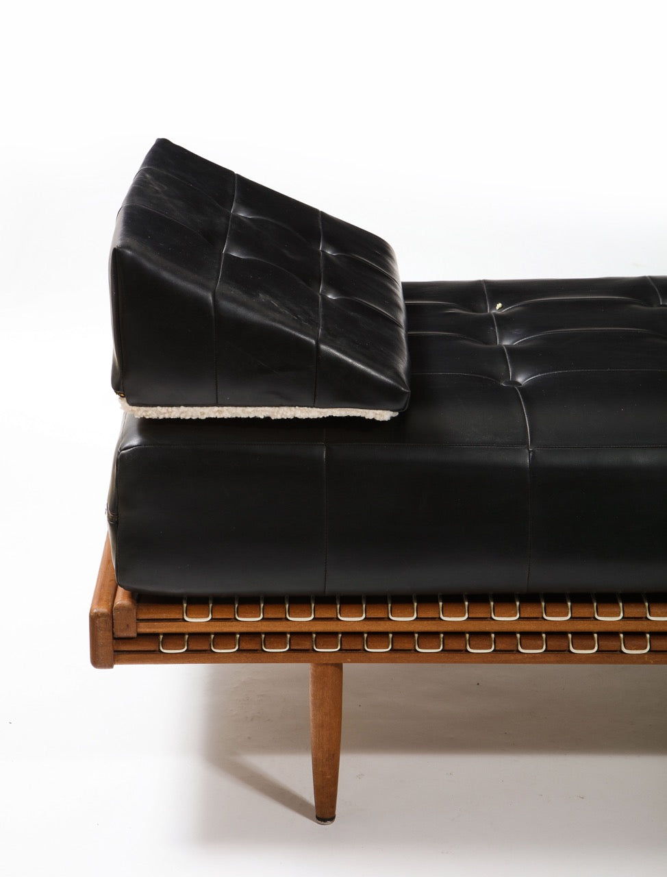 Beech and Cord Sofa/Daybed by Georges Tigien, France 1960's