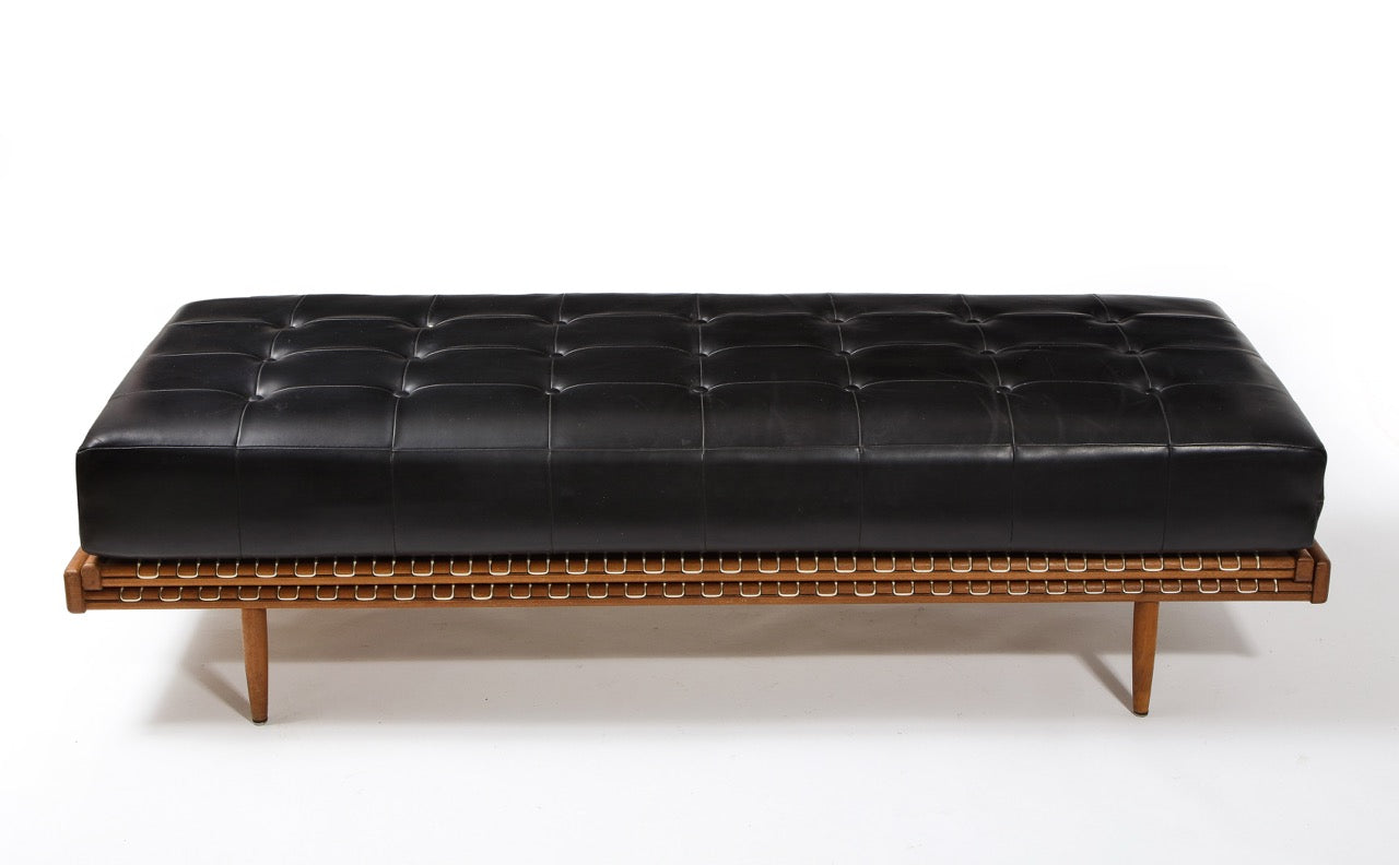 Beech and Cord Sofa/Daybed by Georges Tigien, France 1960's