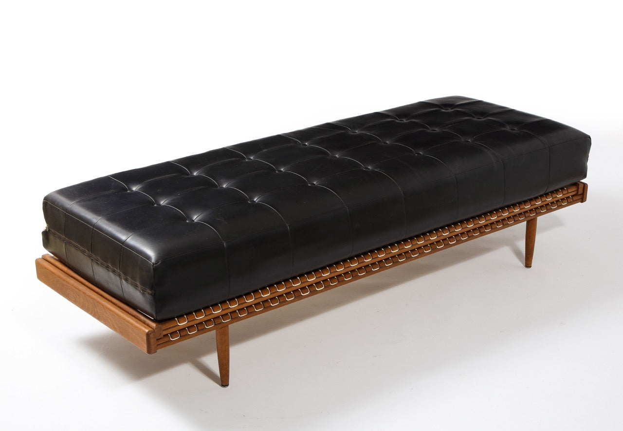 Beech and Cord Sofa/Daybed by Georges Tigien, France 1960's