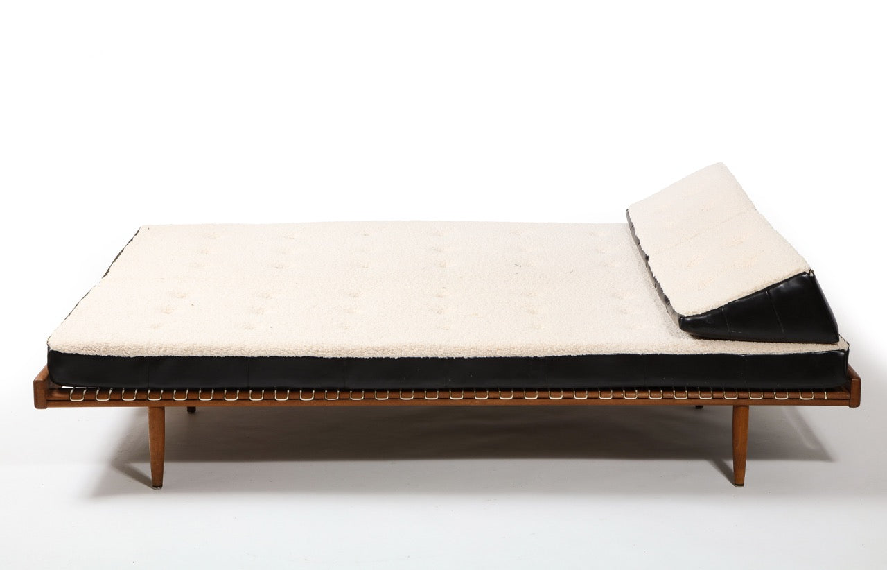 Beech and Cord Sofa/Daybed by Georges Tigien, France 1960's