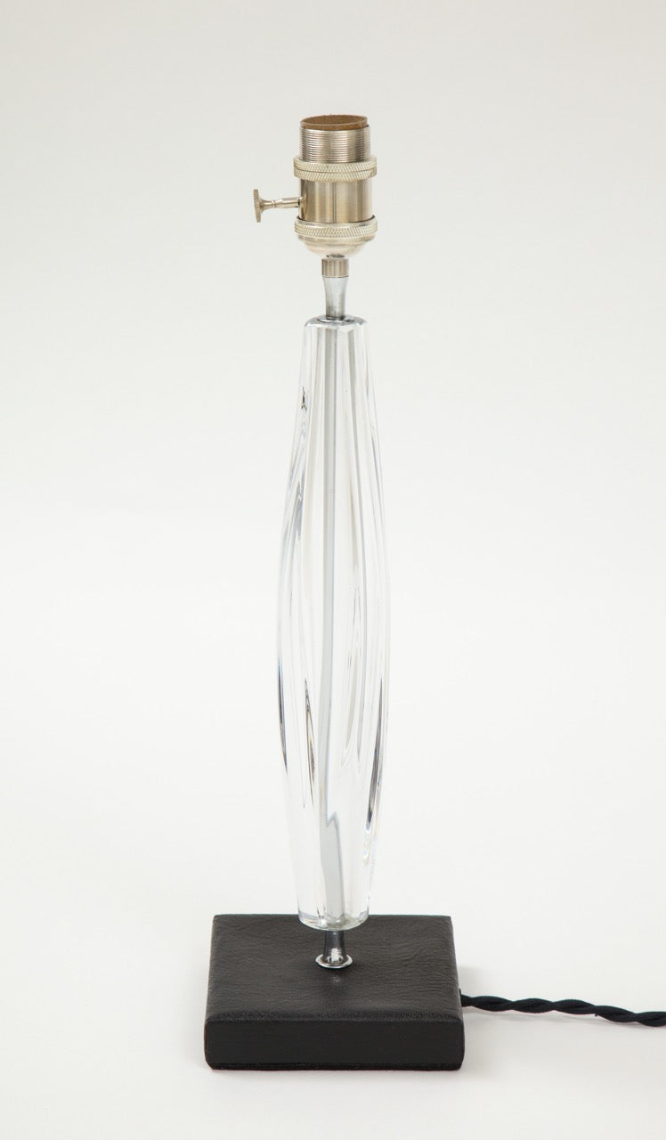 Minimalist Crystal Table Lamp by Daum Nancy, France, 1960's