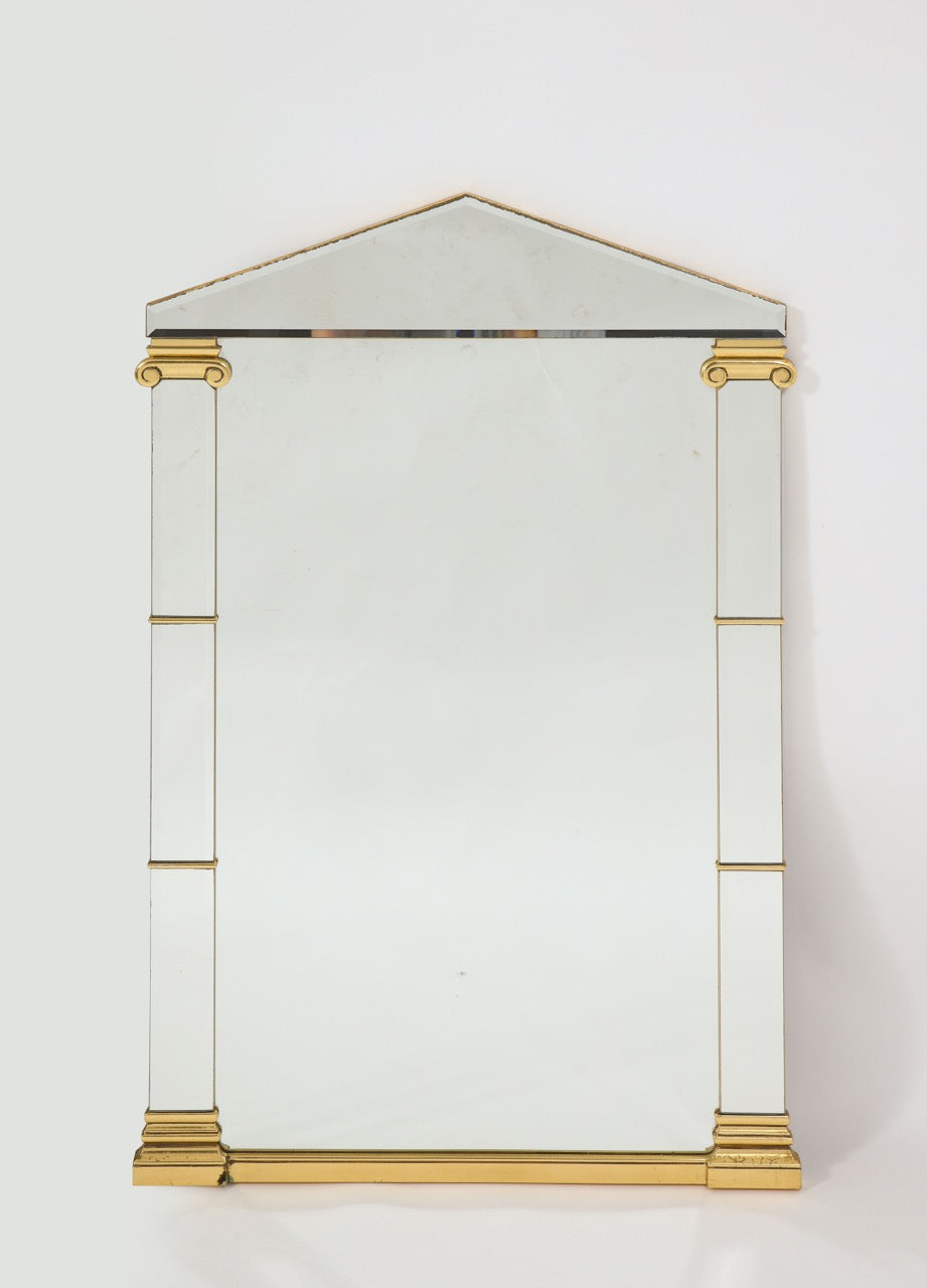 Pair of 1980's French Neoclassical Mirrors with Gilt Accents