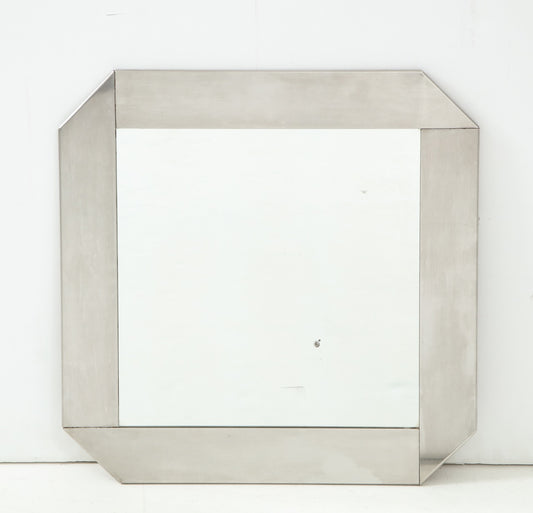 Minimalist 1970s Stainless Steel Mirror by Valenti - Spain