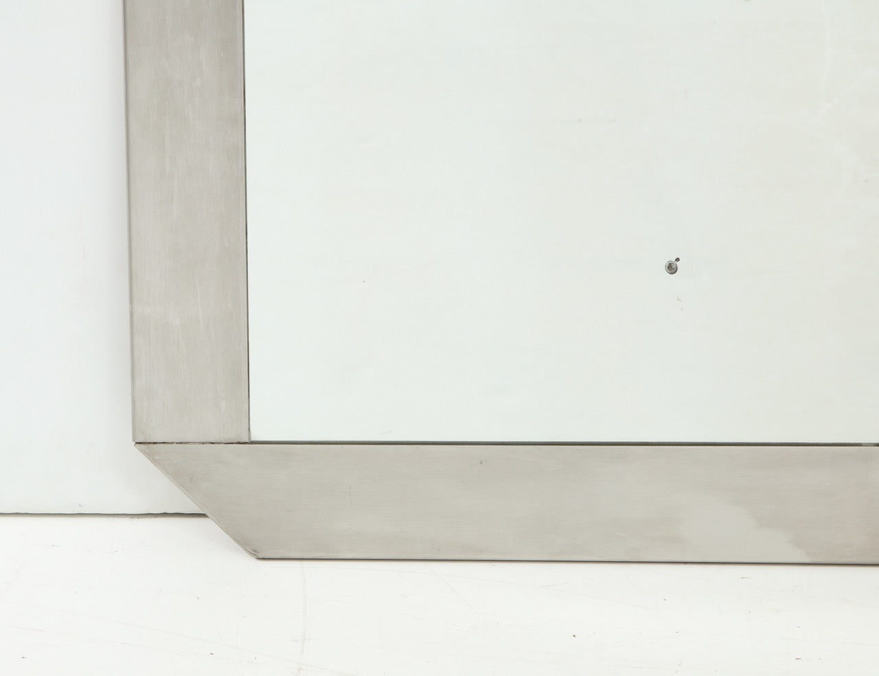 Minimalist 1970s Stainless Steel Mirror by Valenti - Spain