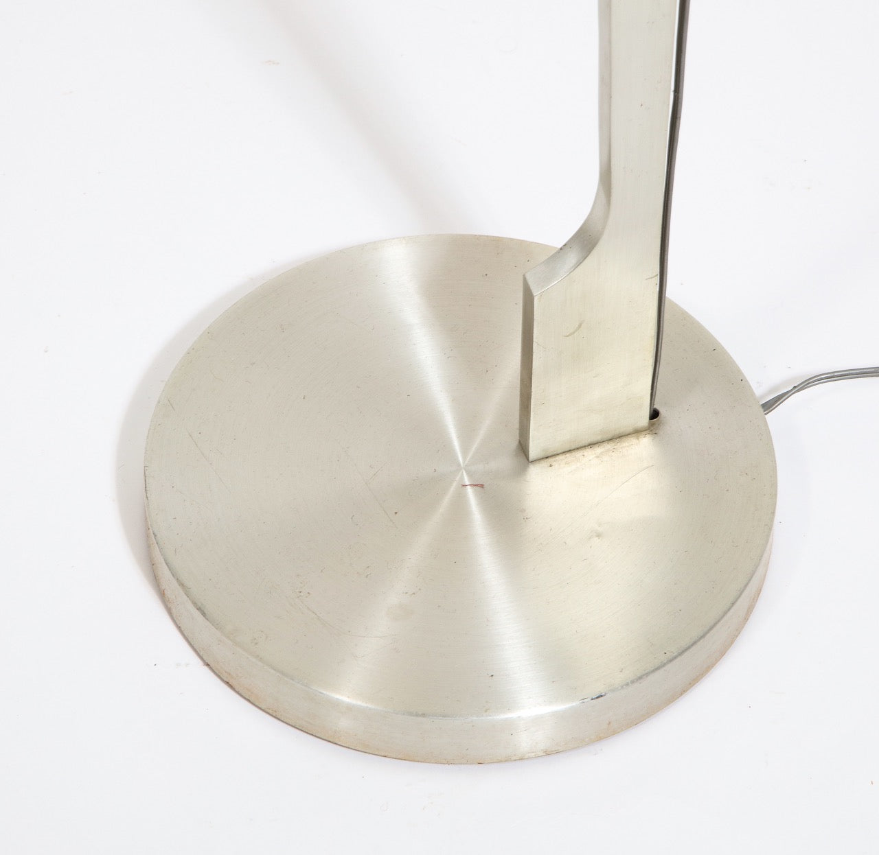 Minimalist Stainless Steel Floor Lamp Attributed to Maison Jansen, France 1970s