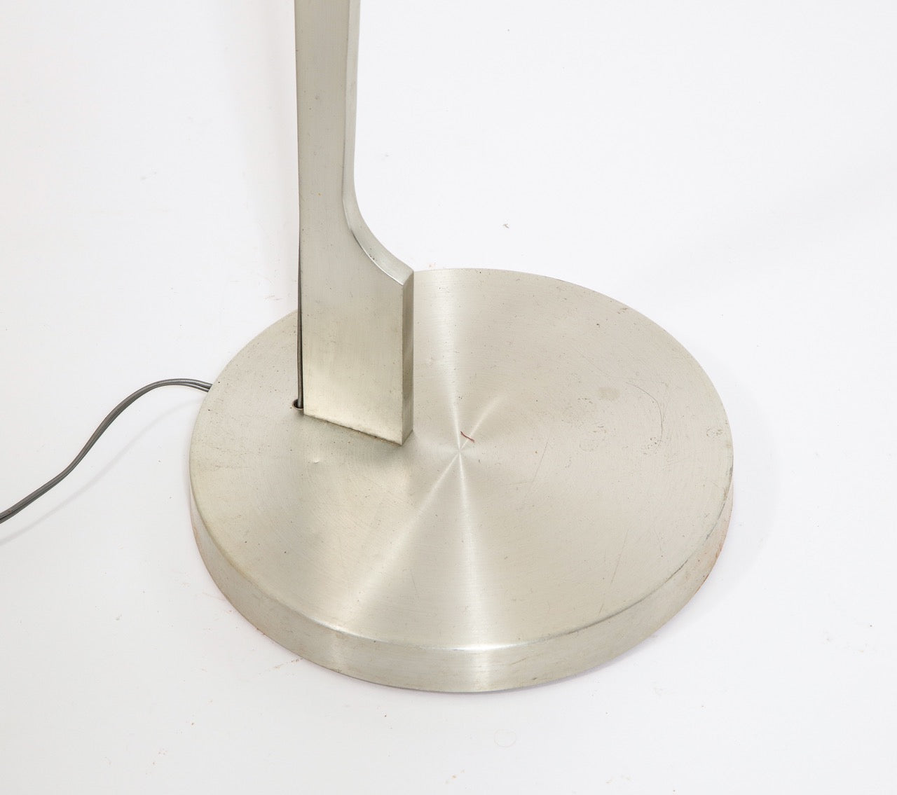 Minimalist Stainless Steel Floor Lamp Attributed to Maison Jansen, France 1970s