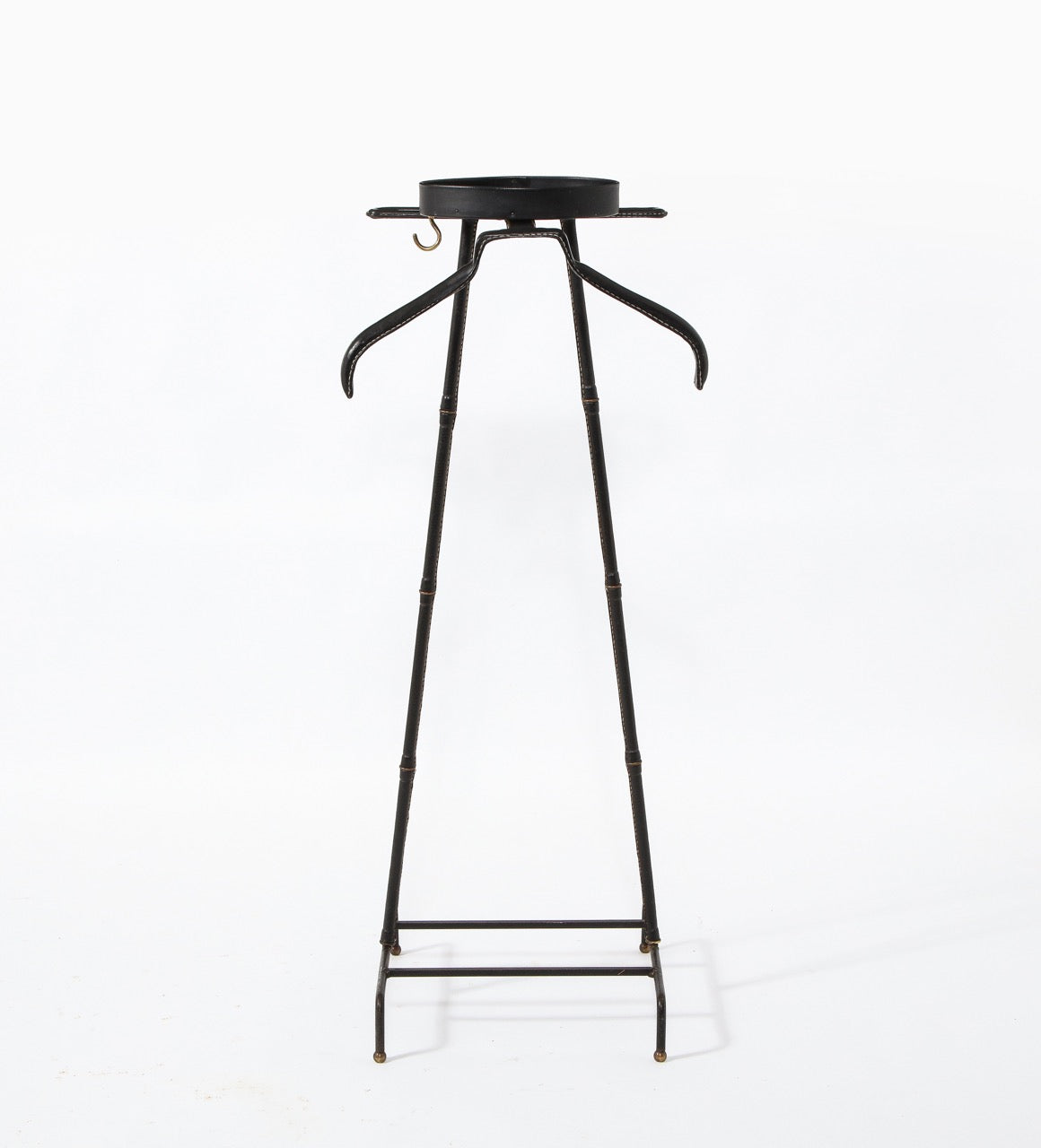 Stitched Leather Valet Stand by Jacques Adnet, France 1960's