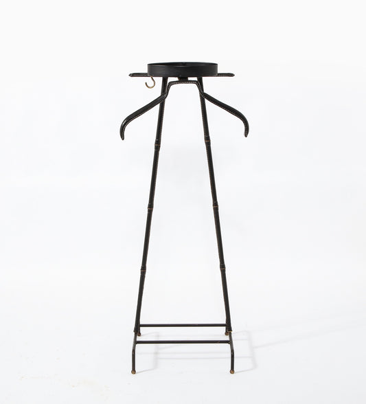 Stitched Leather Valet Stand by Jacques Adnet, France 1960's