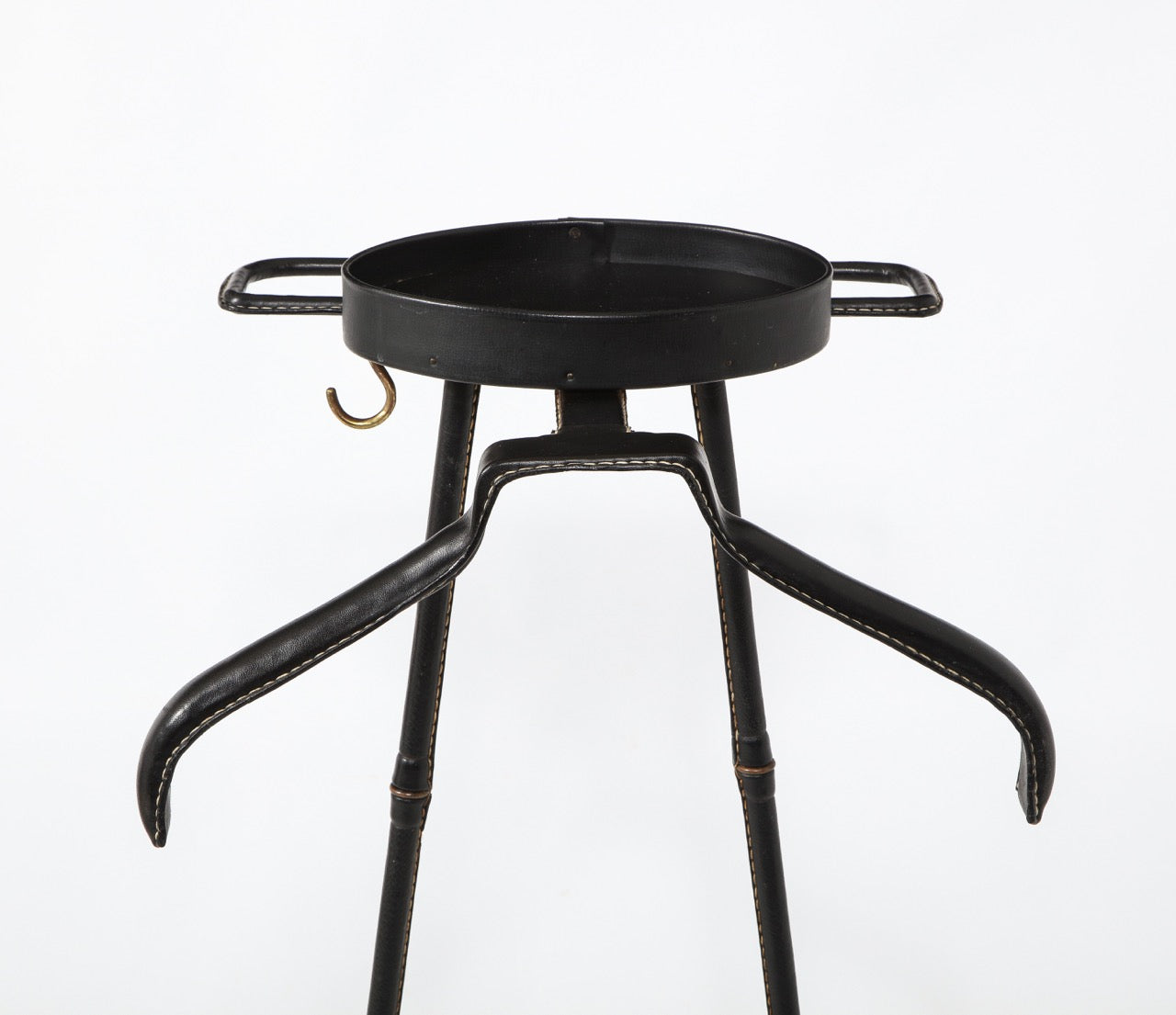 Stitched Leather Valet Stand by Jacques Adnet, France 1960's