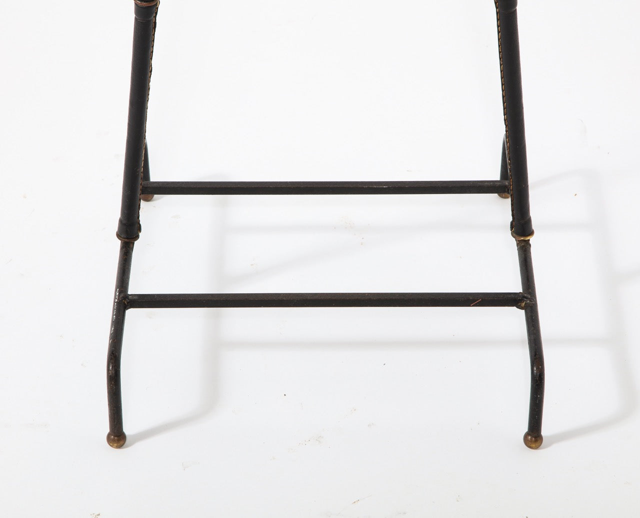 Stitched Leather Valet Stand by Jacques Adnet, France 1960's