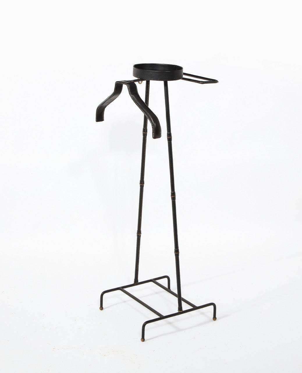 Stitched Leather Valet Stand by Jacques Adnet, France 1960's