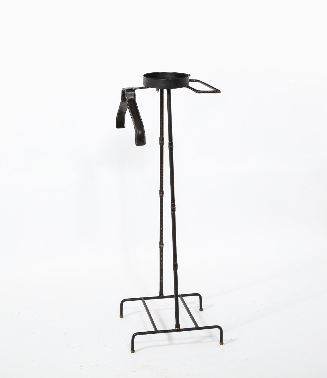 Stitched Leather Valet Stand by Jacques Adnet, France 1960's