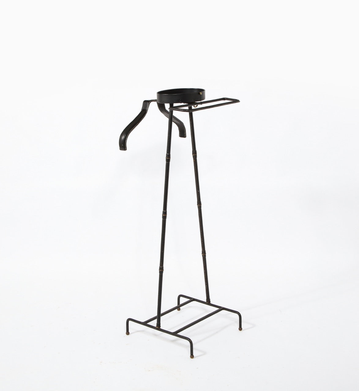 Stitched Leather Valet Stand by Jacques Adnet, France 1960's