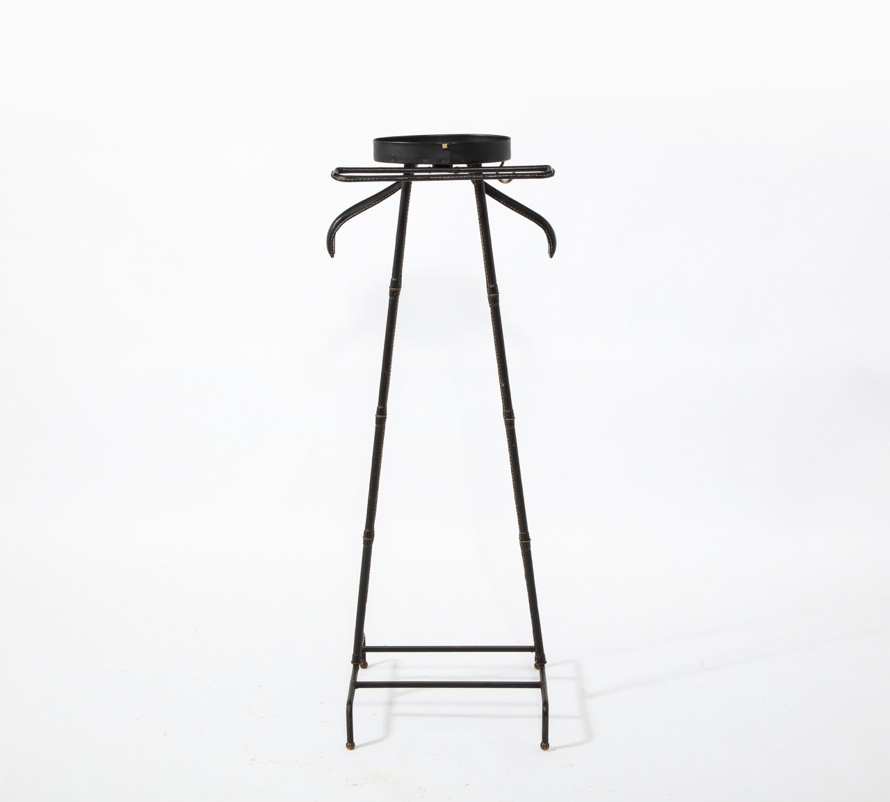 Stitched Leather Valet Stand by Jacques Adnet, France 1960's