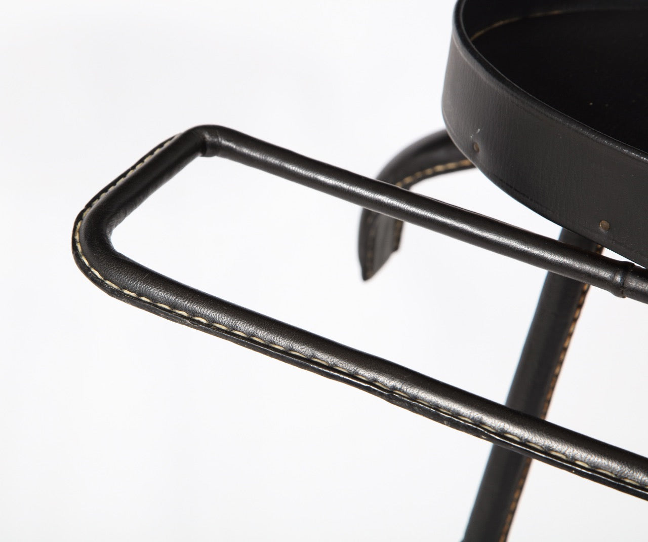 Stitched Leather Valet Stand by Jacques Adnet, France 1960's