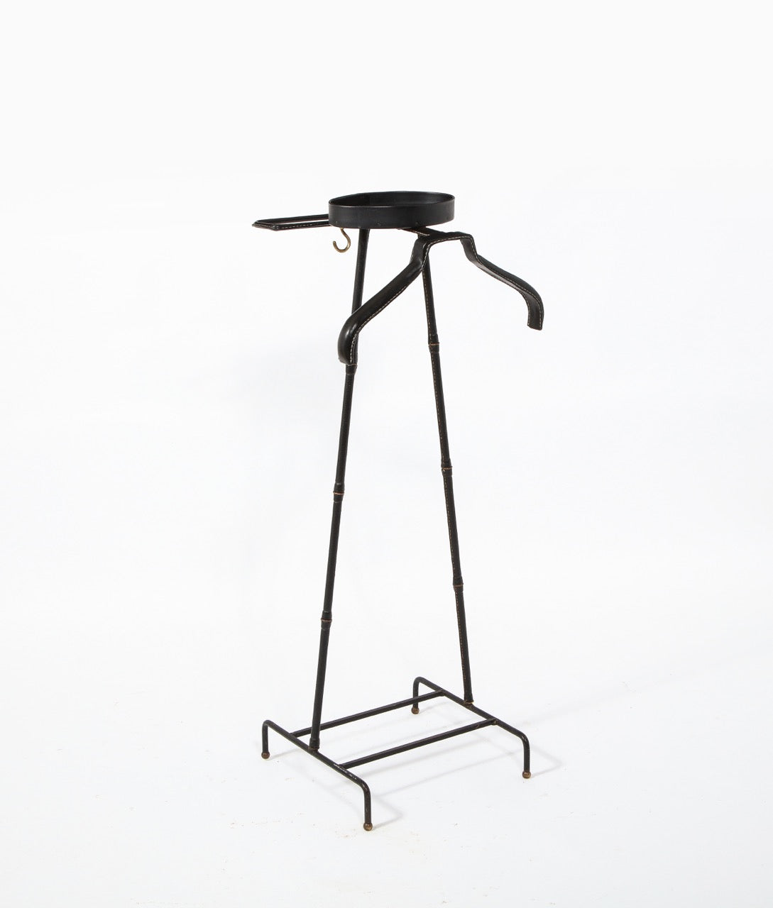 Stitched Leather Valet Stand by Jacques Adnet, France 1960's