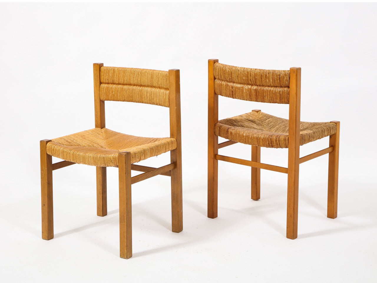 Faux pair of Rush Gautier Delaye Chairs - France 1960's