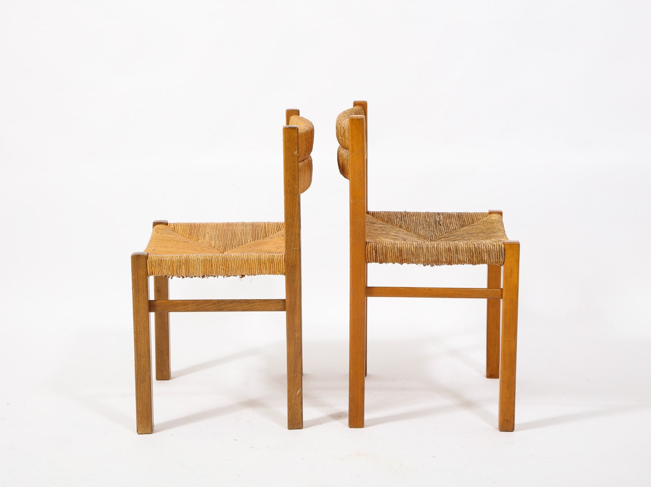 Faux pair of Rush Gautier Delaye Chairs - France 1960's