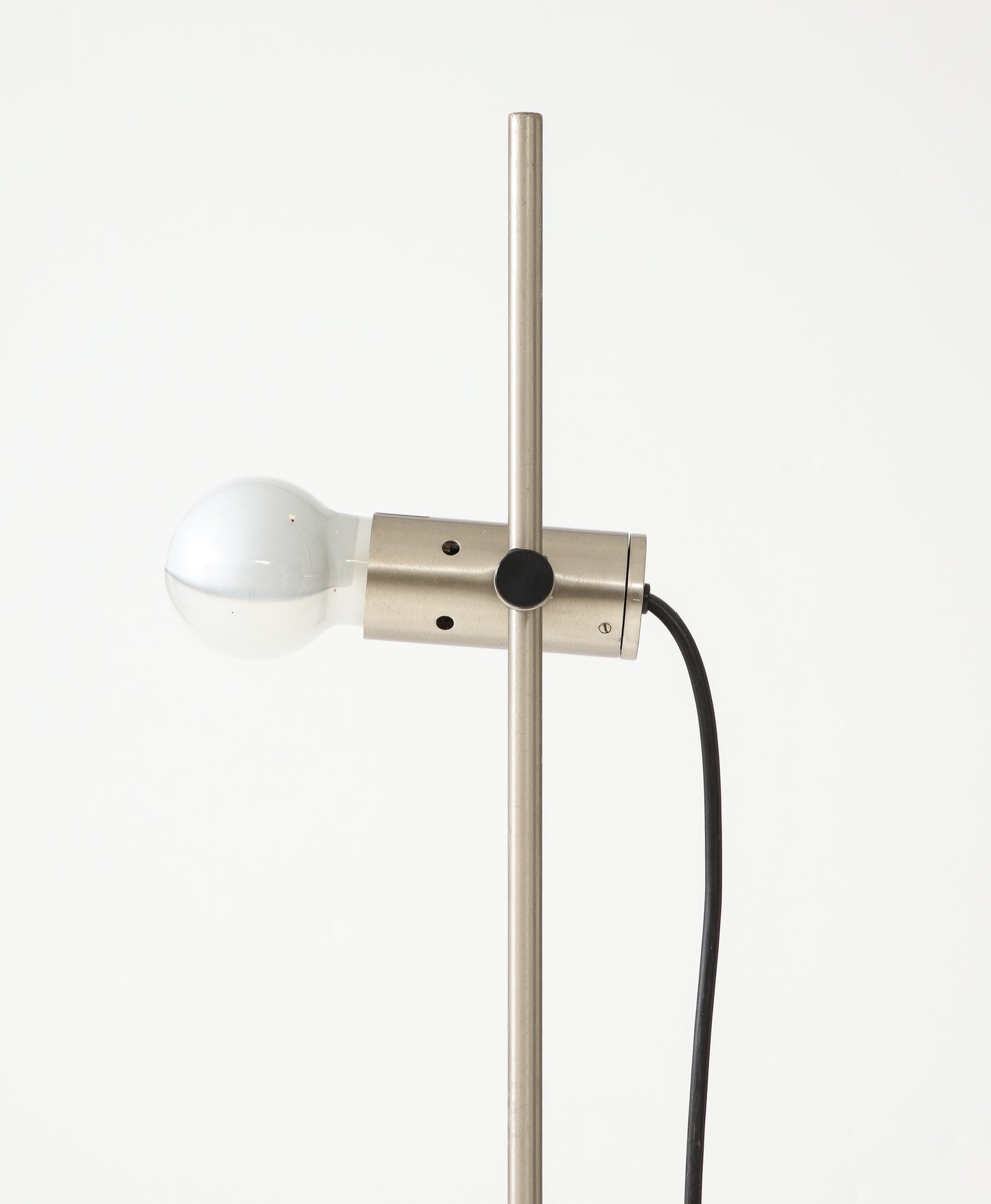 Stainless Steel & Concrete Base Floor Lamp by Tito Agnoli f. Oluce - Italy 1960s