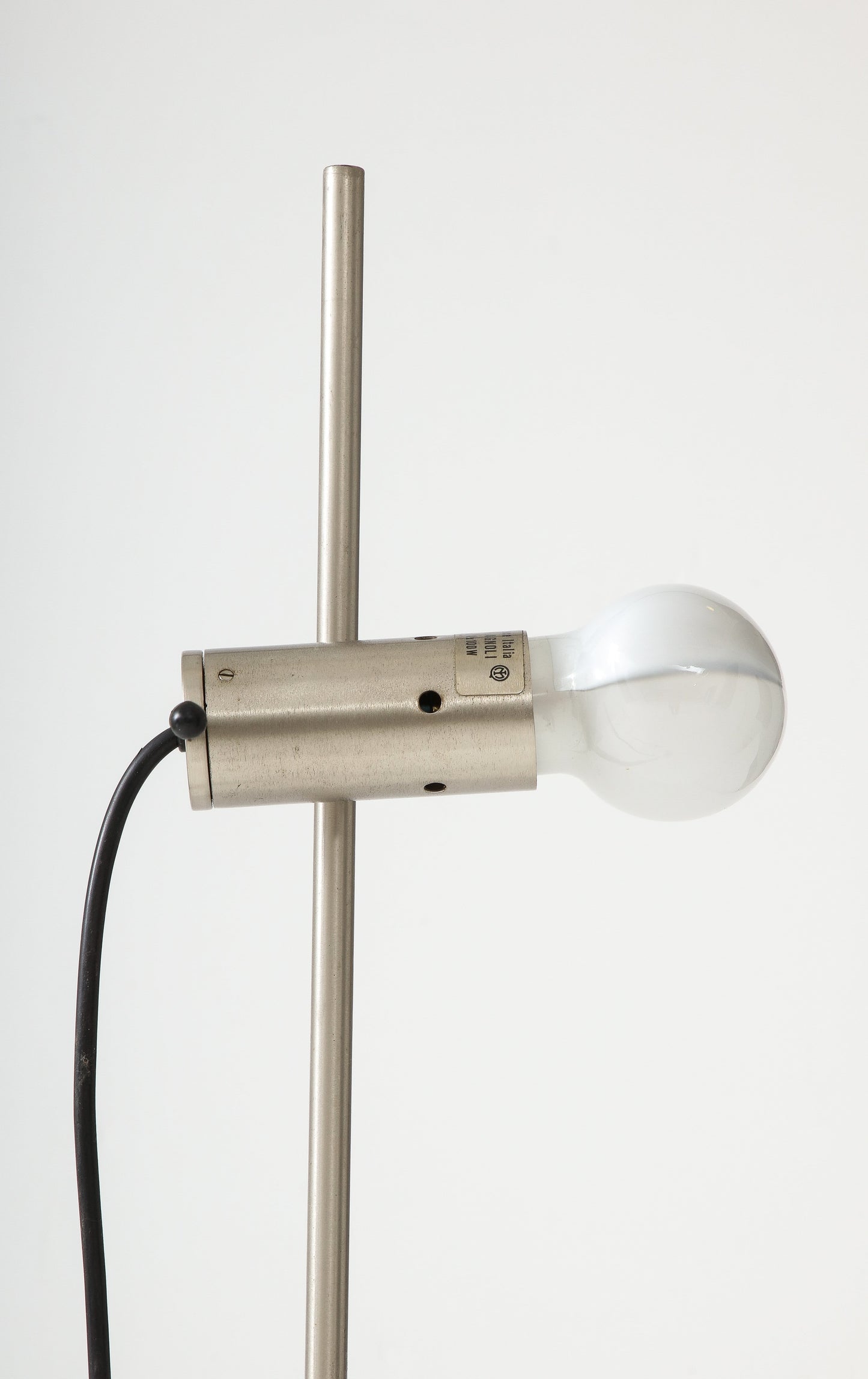 Stainless Steel & Concrete Base Floor Lamp by Tito Agnoli f. Oluce - Italy 1960s