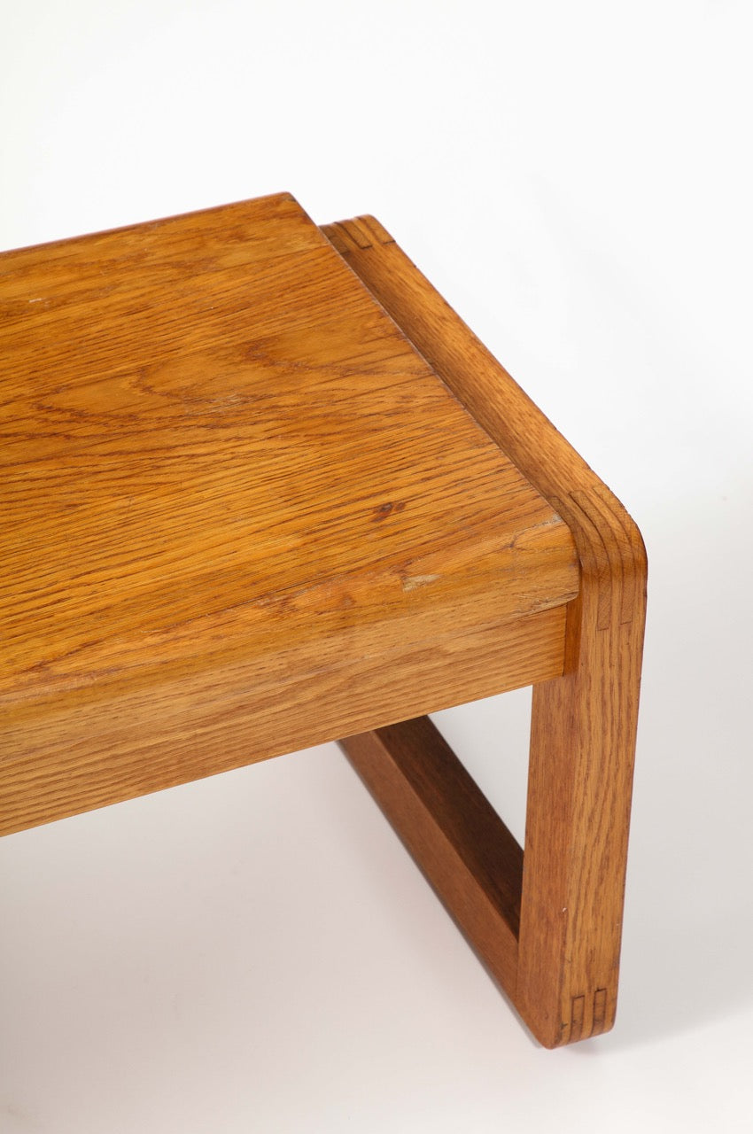 Minimalist Solid Oak Bench in style of Guillerme & Chambron - Netherlands 1970s