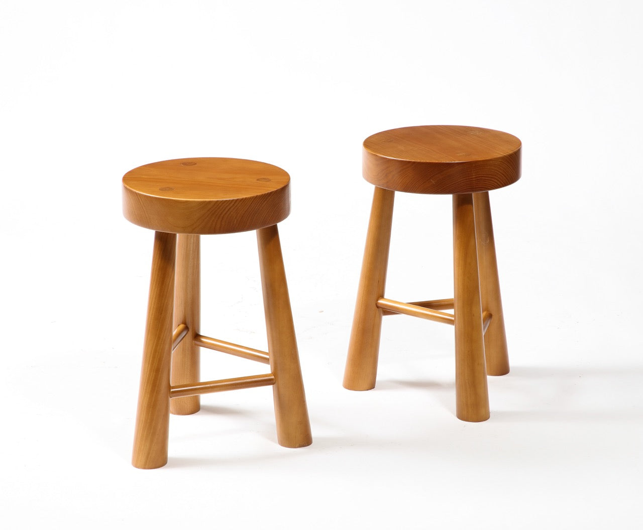 Pair of Amarante Solid Pinewood Stools