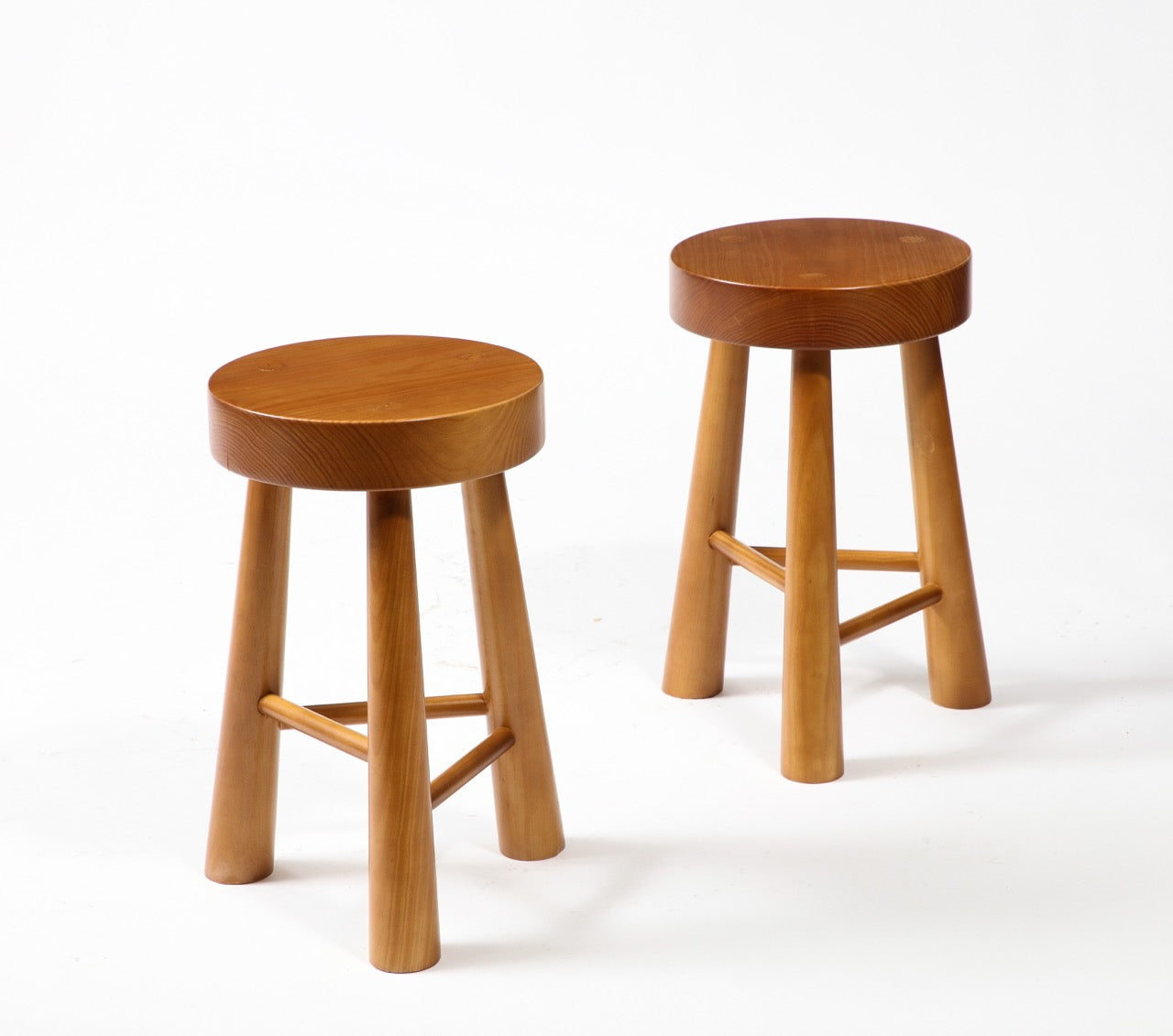 Pair of Amarante Solid Pinewood Stools