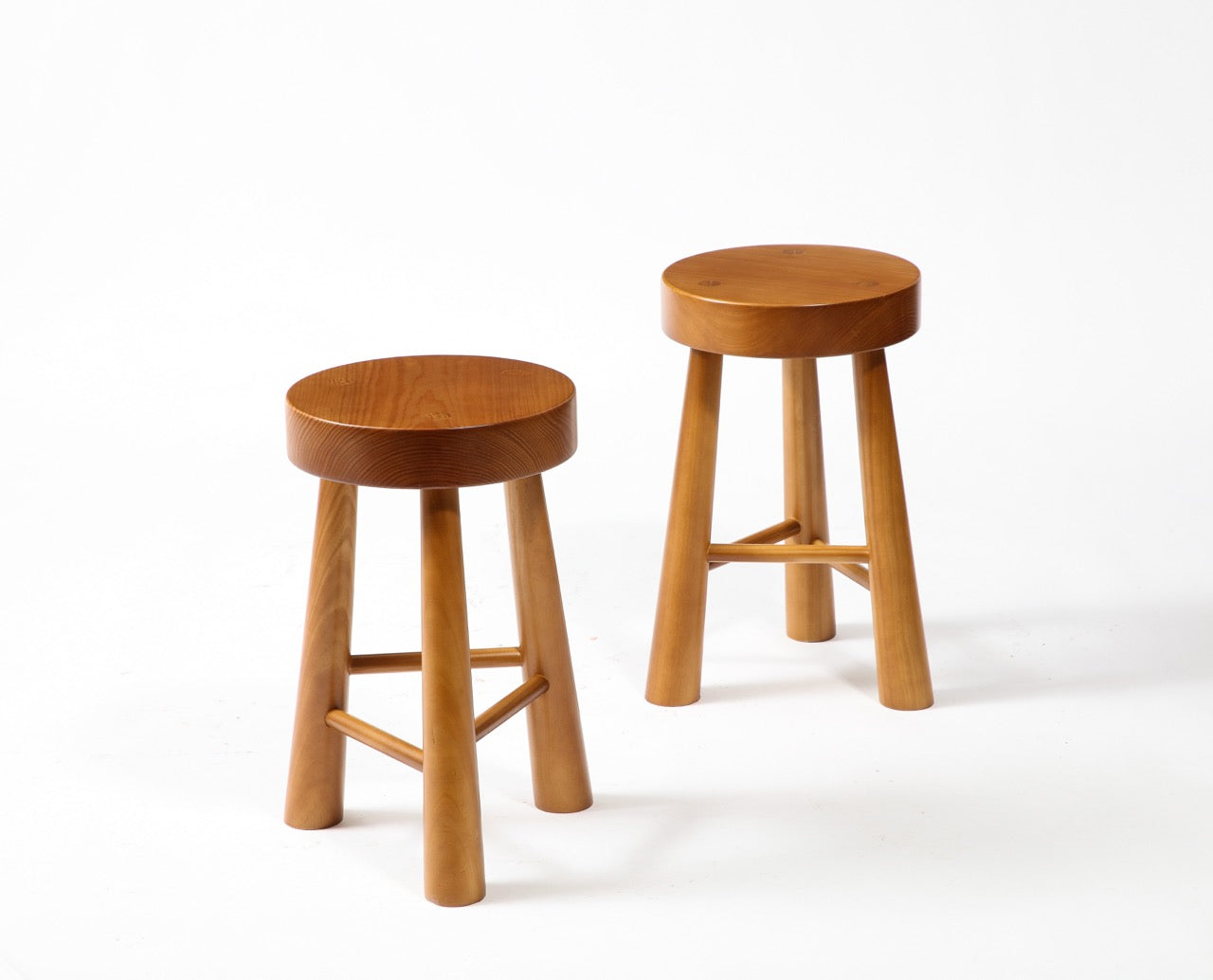 Pair of Amarante Solid Pinewood Stools