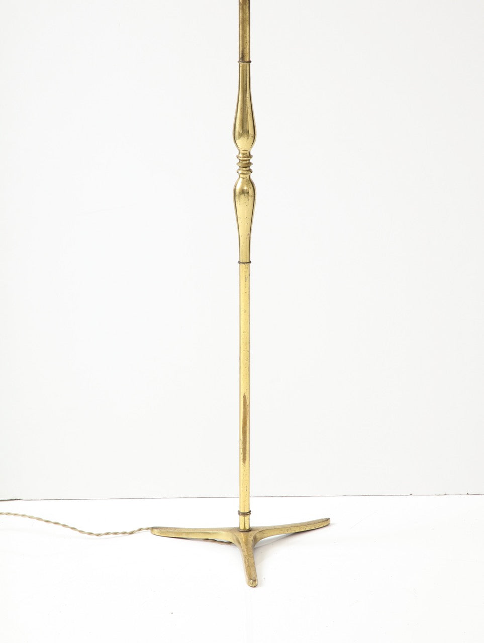 Tripod Gilt Bronze Floor Lamp Att. Riccardo Scarpa - Italy 1950s