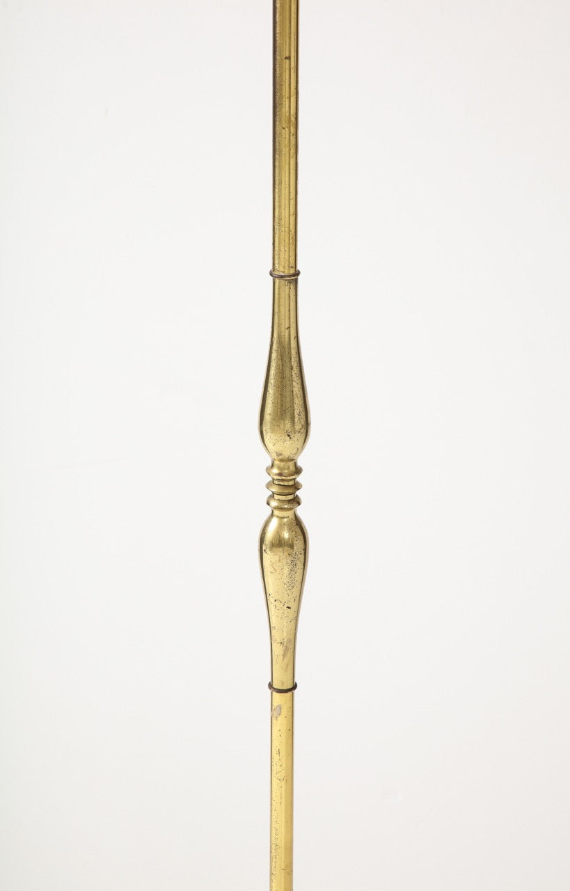 Tripod Gilt Bronze Floor Lamp Att. Riccardo Scarpa - Italy 1950s