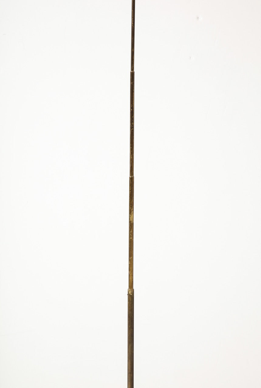 Modernist Gilt Bronze Floor Lamp with Copper Accents, Italy, 1980s