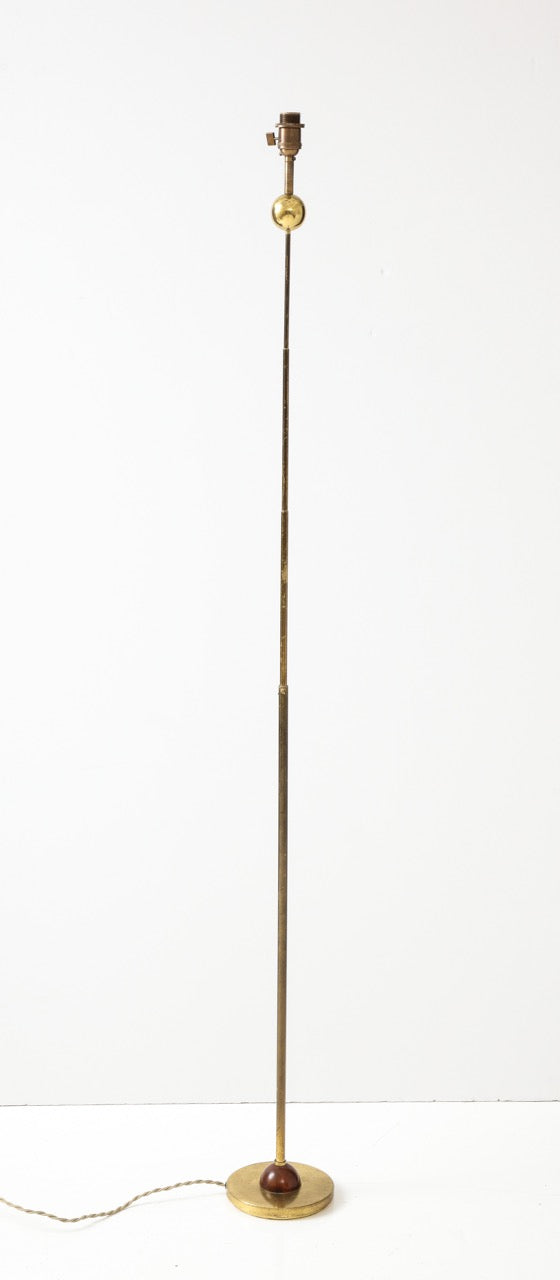 Modernist Gilt Bronze Floor Lamp with Copper Accents, Italy, 1980s