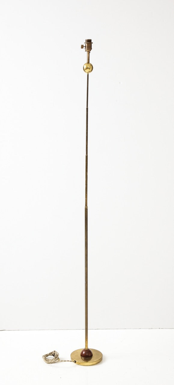 Modernist Gilt Bronze Floor Lamp with Copper Accents, Italy, 1980s