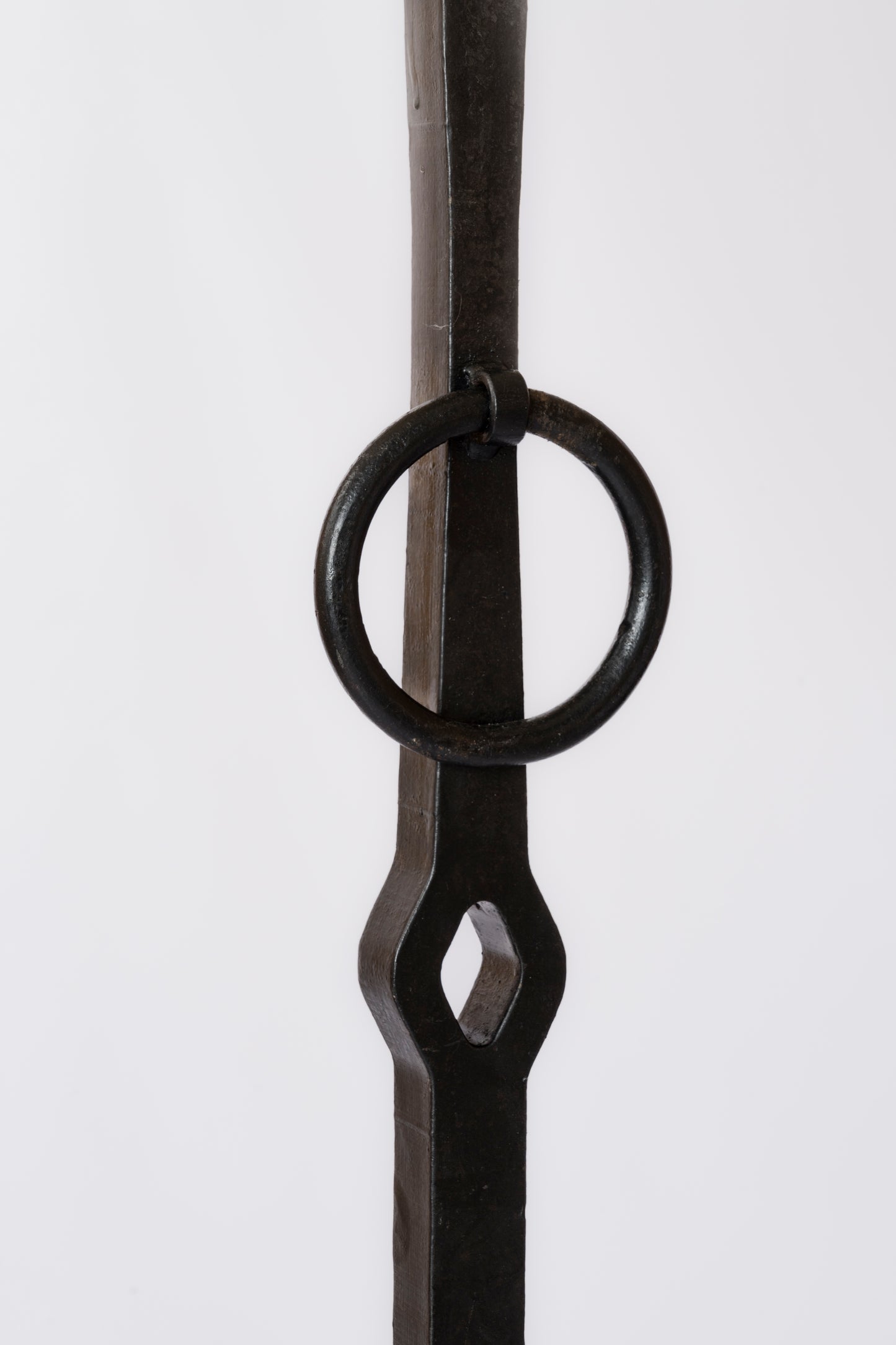 Solid Iron Brutalist Floor Lamp - France 1970's