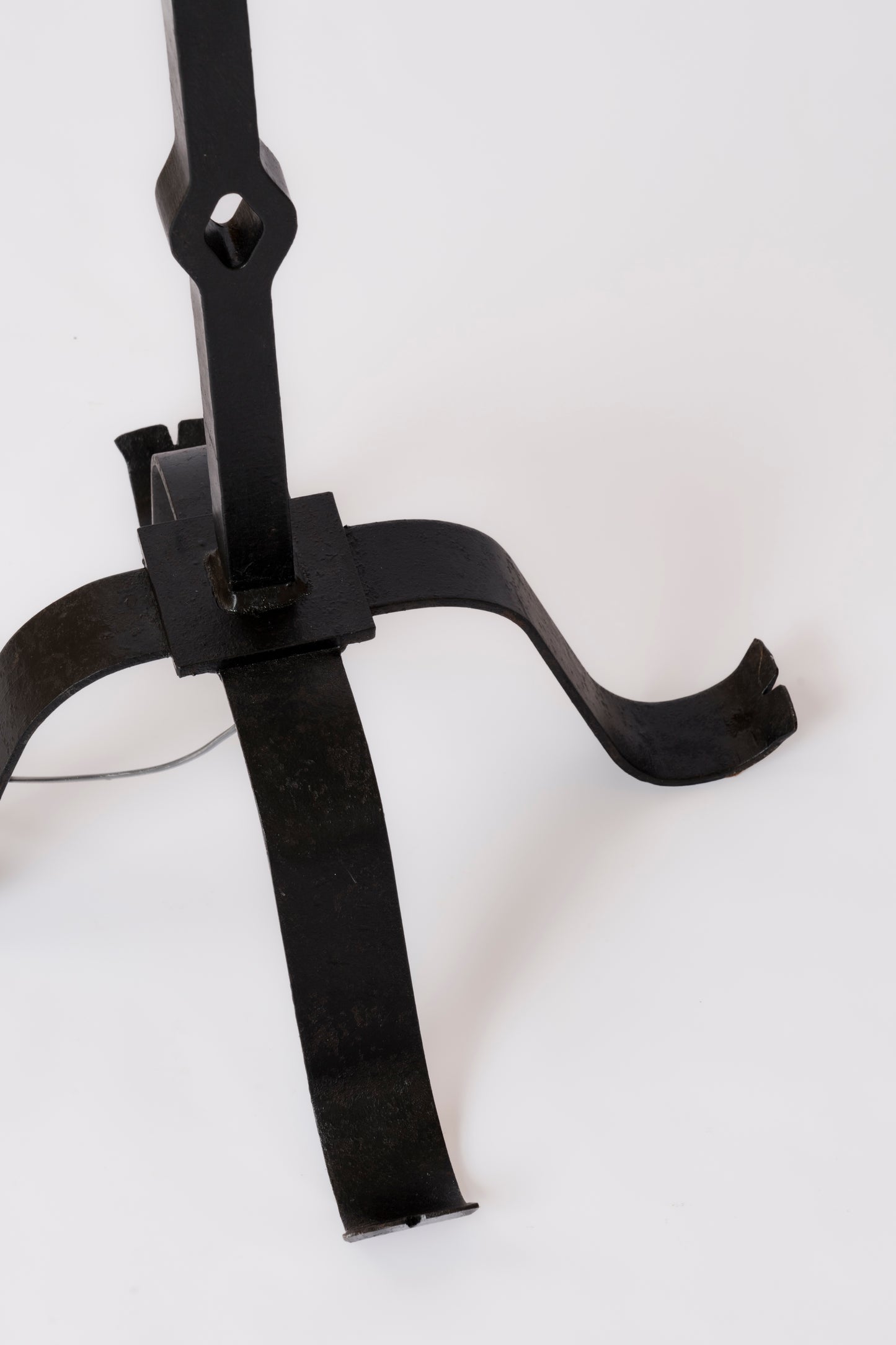 Solid Iron Brutalist Floor Lamp - France 1970's