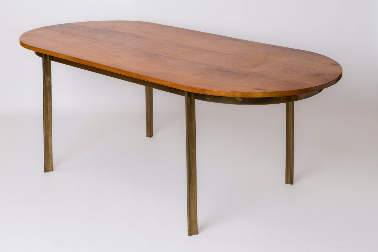 Bronze & Elm Dining Table att. J. Quinet for Maison Malabert, France, 1970's