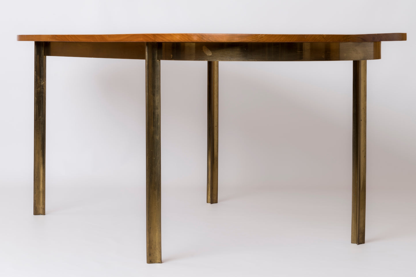 Bronze & Elm Dining Table att. J. Quinet for Maison Malabert, France, 1970's