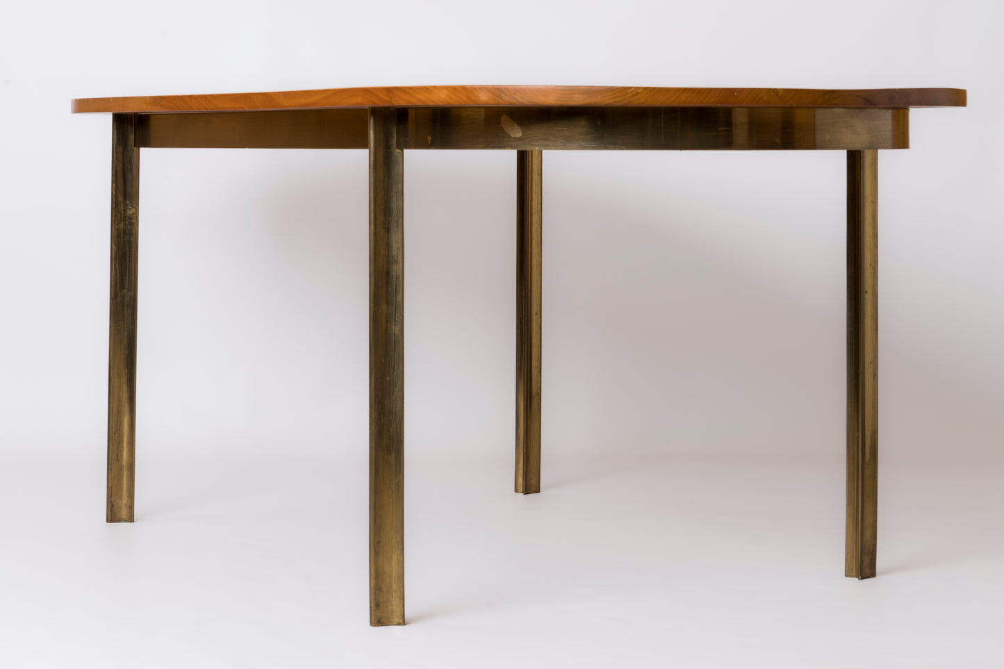 Bronze & Elm Dining Table att. J. Quinet for Maison Malabert, France, 1970's