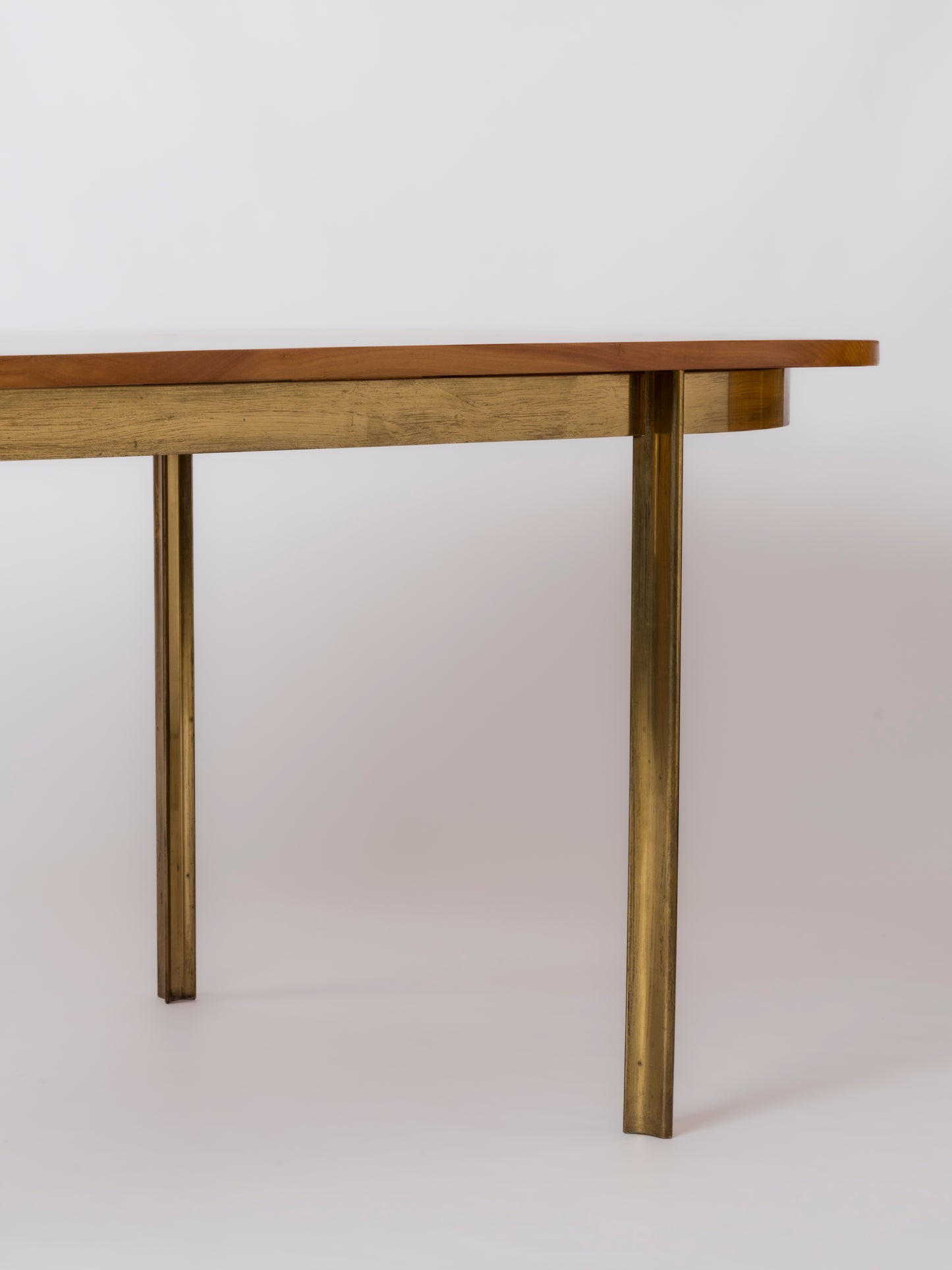 Bronze & Elm Dining Table att. J. Quinet for Maison Malabert, France, 1970's