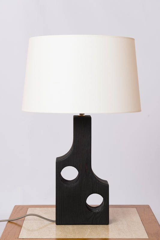 "Gomariz" Burnt Pine Wood Table Lamp by Facto Atelier Paris - France 2020's