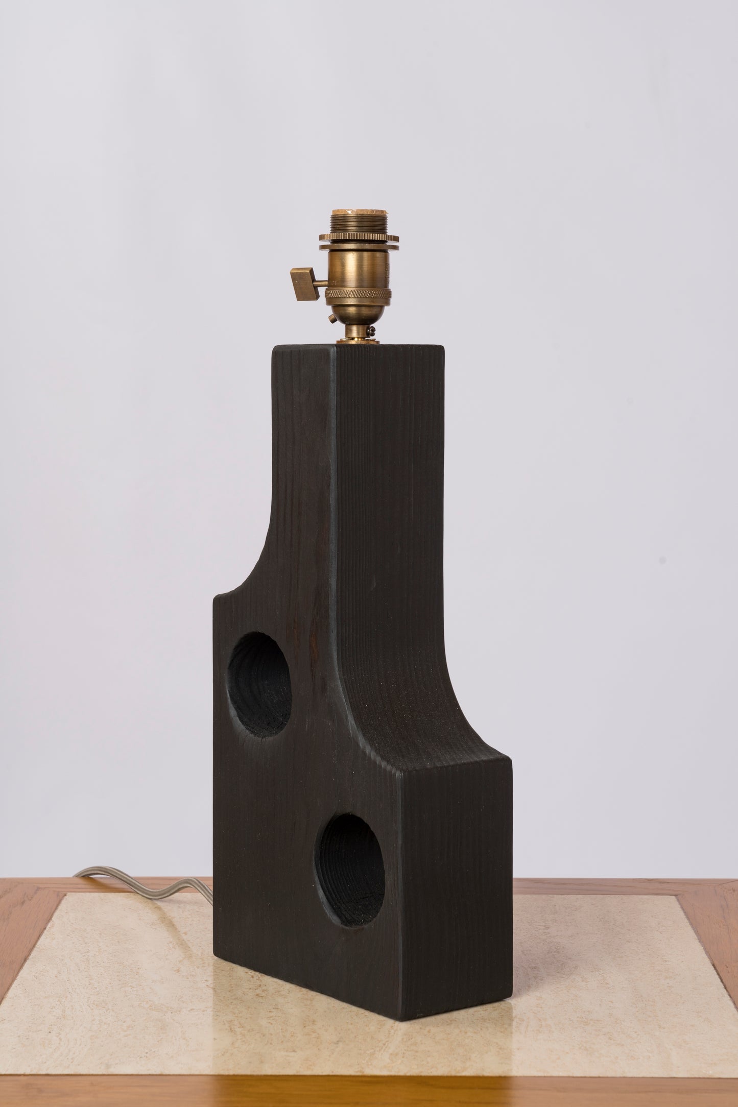"Gomariz" Burnt Pine Wood Table Lamp by Facto Atelier Paris - France 2020's