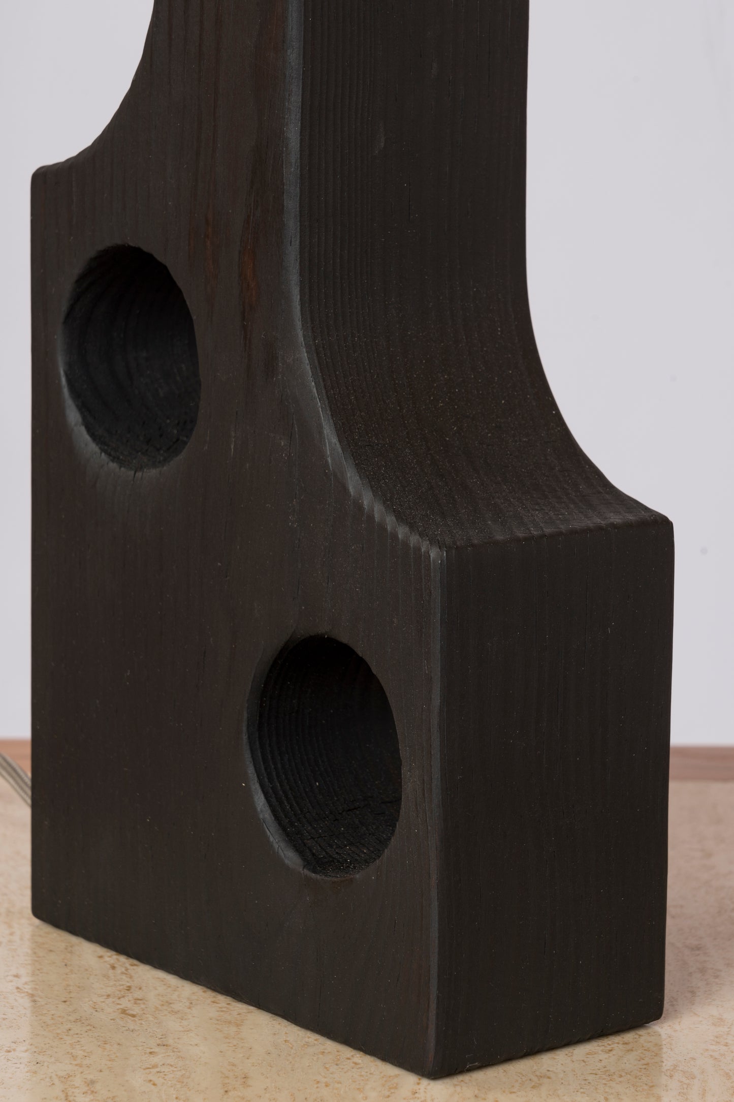 "Gomariz" Burnt Pine Wood Table Lamp by Facto Atelier Paris - France 2020's