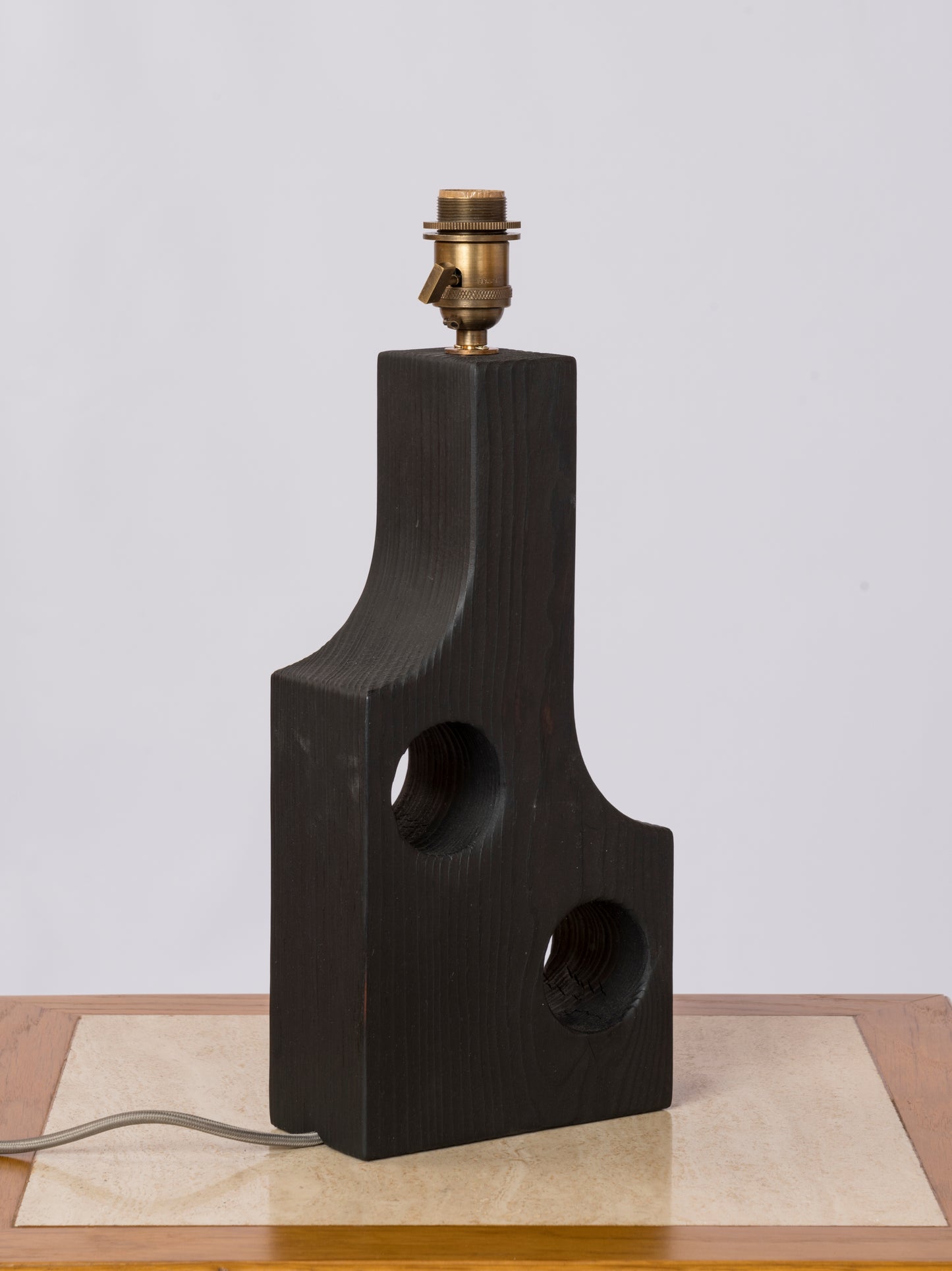"Gomariz" Burnt Pine Wood Table Lamp by Facto Atelier Paris - France 2020's