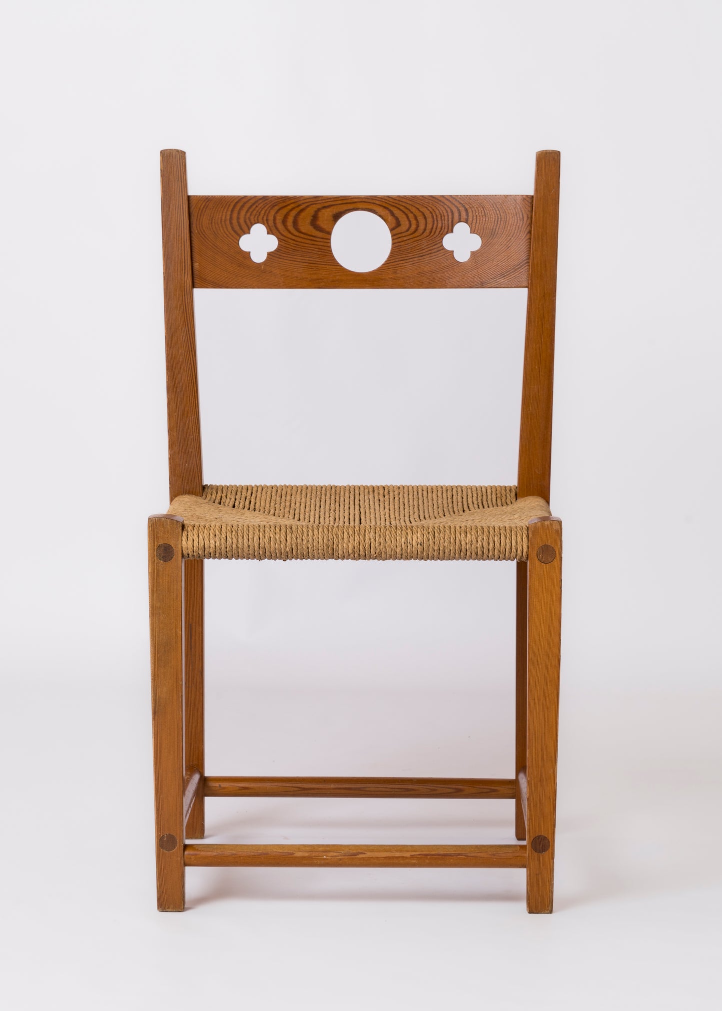 Solid Pinewood and Rush Side Chair in the style of Marklund - Sweden 1970's