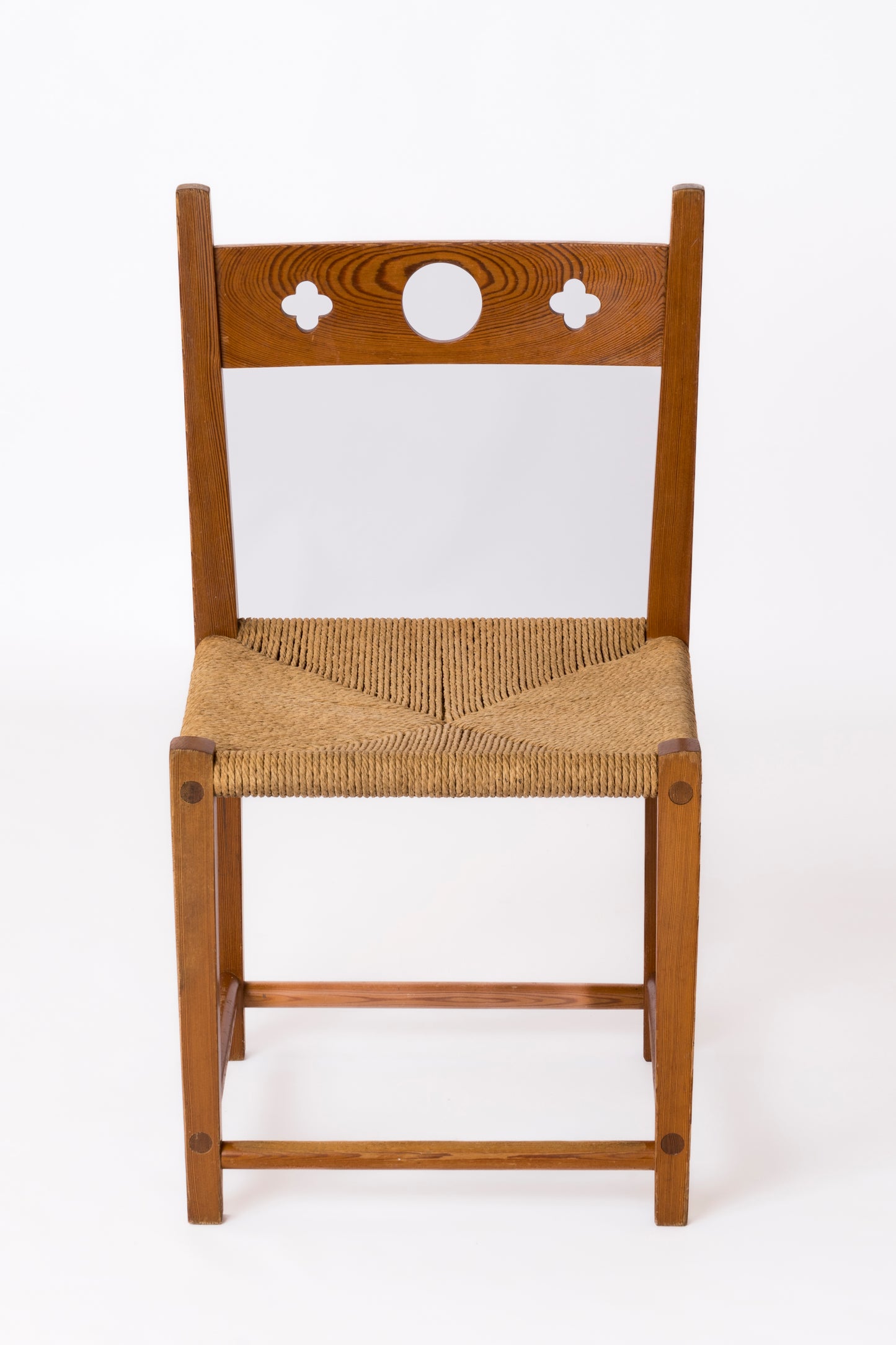 Solid Pinewood and Rush Side Chair in the style of Marklund - Sweden 1970's