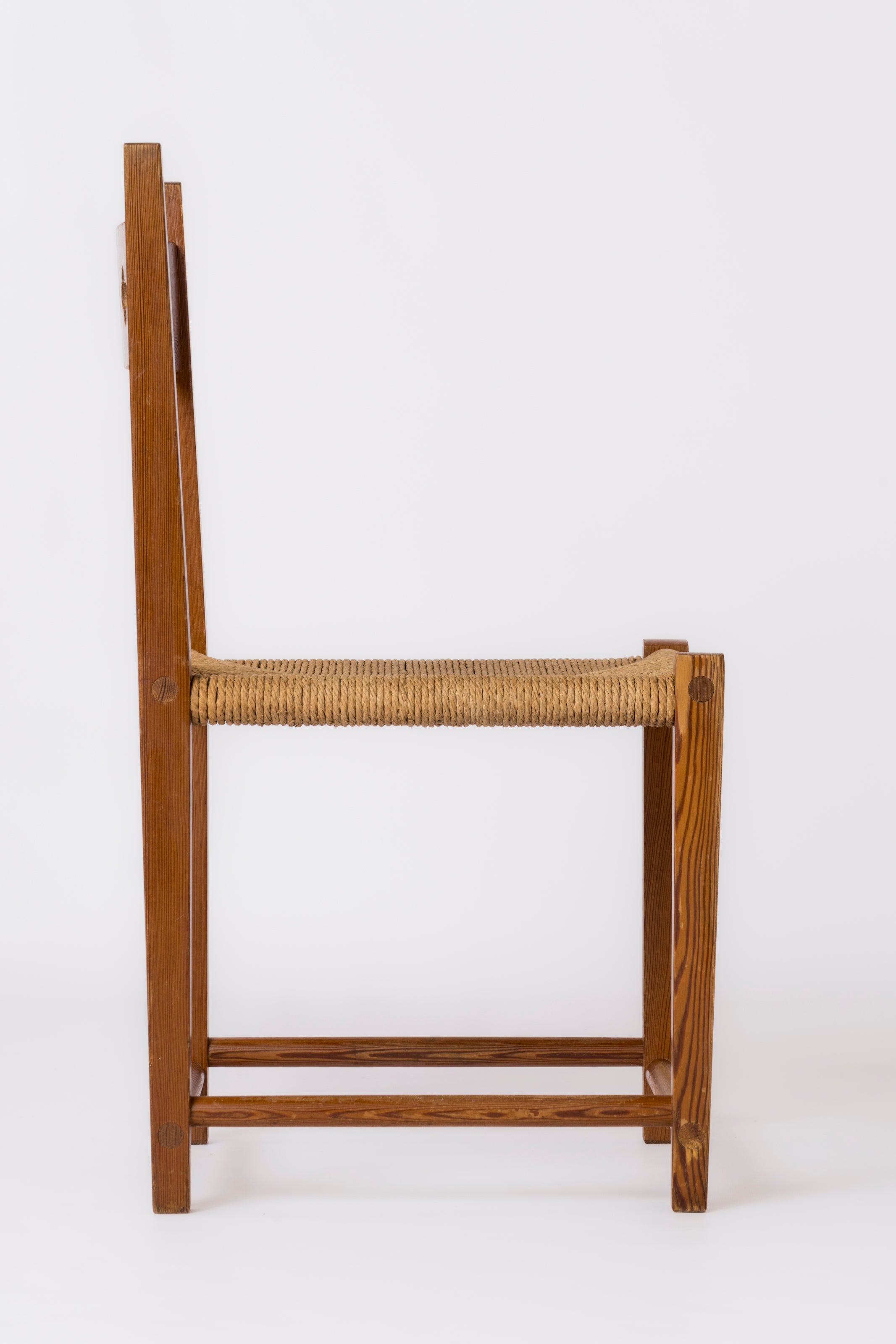 Solid Pinewood and Rush Side Chair in the style of Marklund - Sweden 1970's